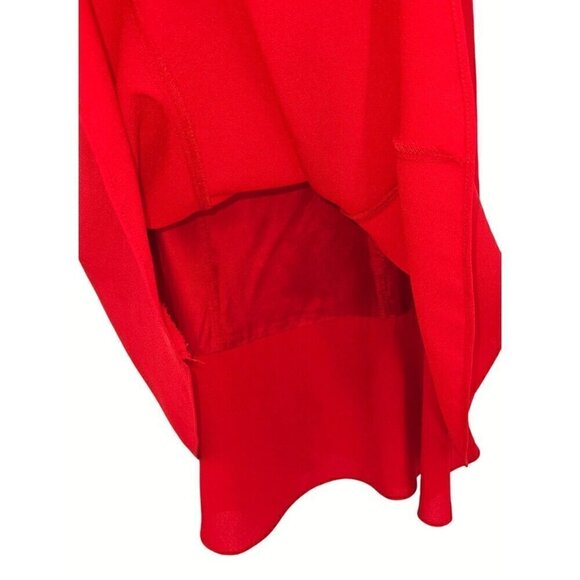 Petite Sophisticate Red Sheath Dress Knee Length Sleeveless Lined Sz M Layered - Picture 4 of 7